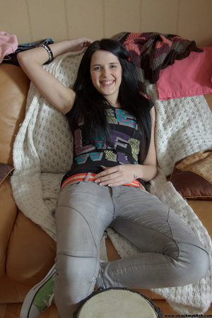 18 year old first timer jerking a big cock for cum on breasts